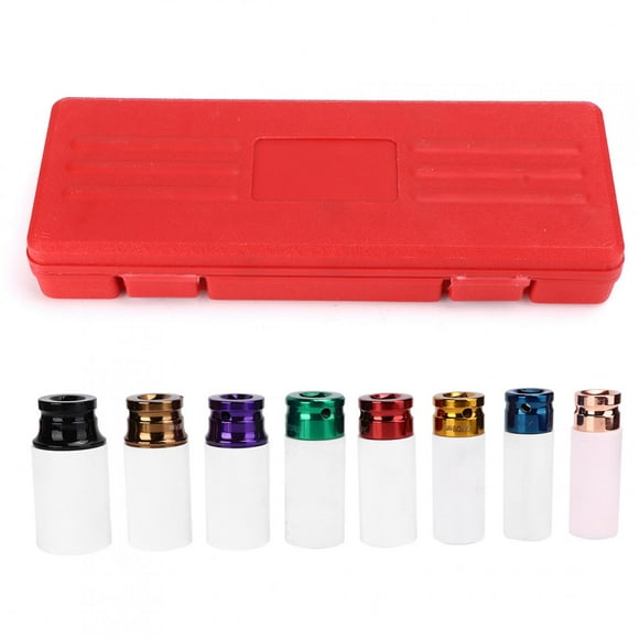 Impact Socket Thin Wall Deep Impact Socket Wheel Deep Impact Nut Socket 8Pcs Wheel Nut Sockets Impact Metric 1/2in Deep Sleeved Coded Set 15-27mm/0.6-1.1in