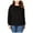 black, variant on I.N.C Womens Pleated Sweatshirt, Blue, Plus Size, 0X