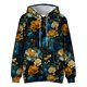 thumbnail image 3 of Men's Loose Flowers Printed Hooded Sweatshirt Men's Casual Fashion Sports SweatshirtM, 3 of 4