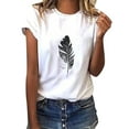 thumbnail image 2 of WCJM T Shirts Short Sleeve V Neck Tees for Women Fashion Tops Trendy Lightweight Casual Summer Outfits Clothes Beach Fast Sister Women's Cotton Short Sleeve T-Shirt Casual Tunics Top, 2 of 3