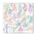 thumbnail image 1 of Doodle Bandana, Robots Performing Tasks, Unisex Head and Neck Tie, by Ambesonne, 1 of 2
