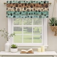 thumbnail image 2 of Teal Blue Brown Curtain Valances for Windows, Kitchen Valance Window Treatments Panel 2 Pack, Rustic Farmhouse Dog Paw Vintage Rod Pocket Short Curtains for Bathroom Bedroom 60 x 18 Inch, 2 of 8