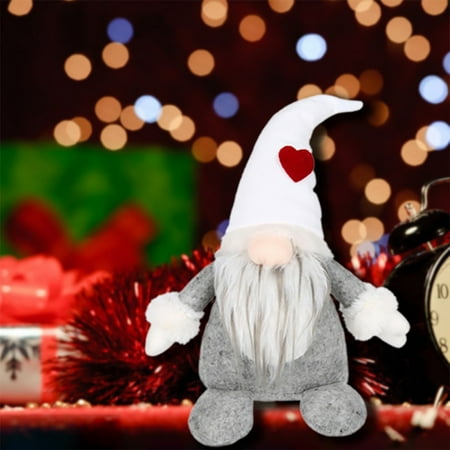 Christmas Decor Home Handmade Swedish Tomte,Santa Gnome Plush Birthday Present - Home Ornaments Christmas Decoration Dolls Table Decor ()