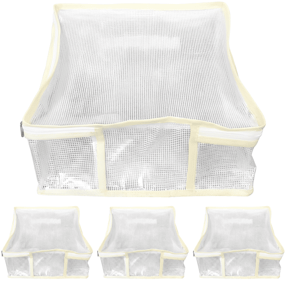 4 Pcs Mesh Storage Bag for Clothing, Long-lasting Breathable Organizing Bag, Large-Capacity Fabric Bins, 15.7 x 11.8 x 4.7 in