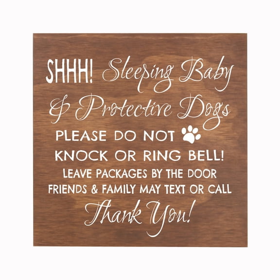 LifeSong Milestones Sleeping Baby Rope Sign for Front Door - SHHH!