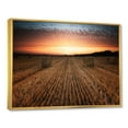 thumbnail image 3 of Designart 'A Field Full of Hay Bales At Sunset Landscape' Farmhouse Framed Canvas Wall Art Print, 3 of 5