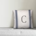 thumbnail image 3 of Creative Products Blue Farmhouse Stripe Monogram - C 18x18 Spun Poly Pillow, 3 of 3