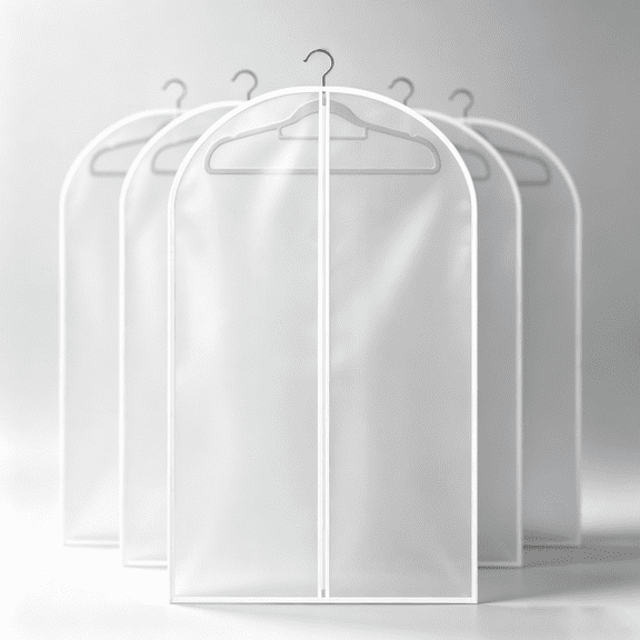 X XBEN Garment Bags and Clothes Covers for Dust Protection (Set of 5), Garment Bag for Hanging Clothes, Suits, Dresses, and Long Gowns with Zipper for Closet Use—120 x 60 cm, 5-Pack