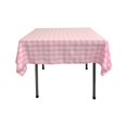 thumbnail image 1 of LA Linen TCcheck52x52-PinkK37 Nappe Carrée en Polyester à Carreaux Vichy, Blanc et Rose - 52 x 52 Po, 1 of 1