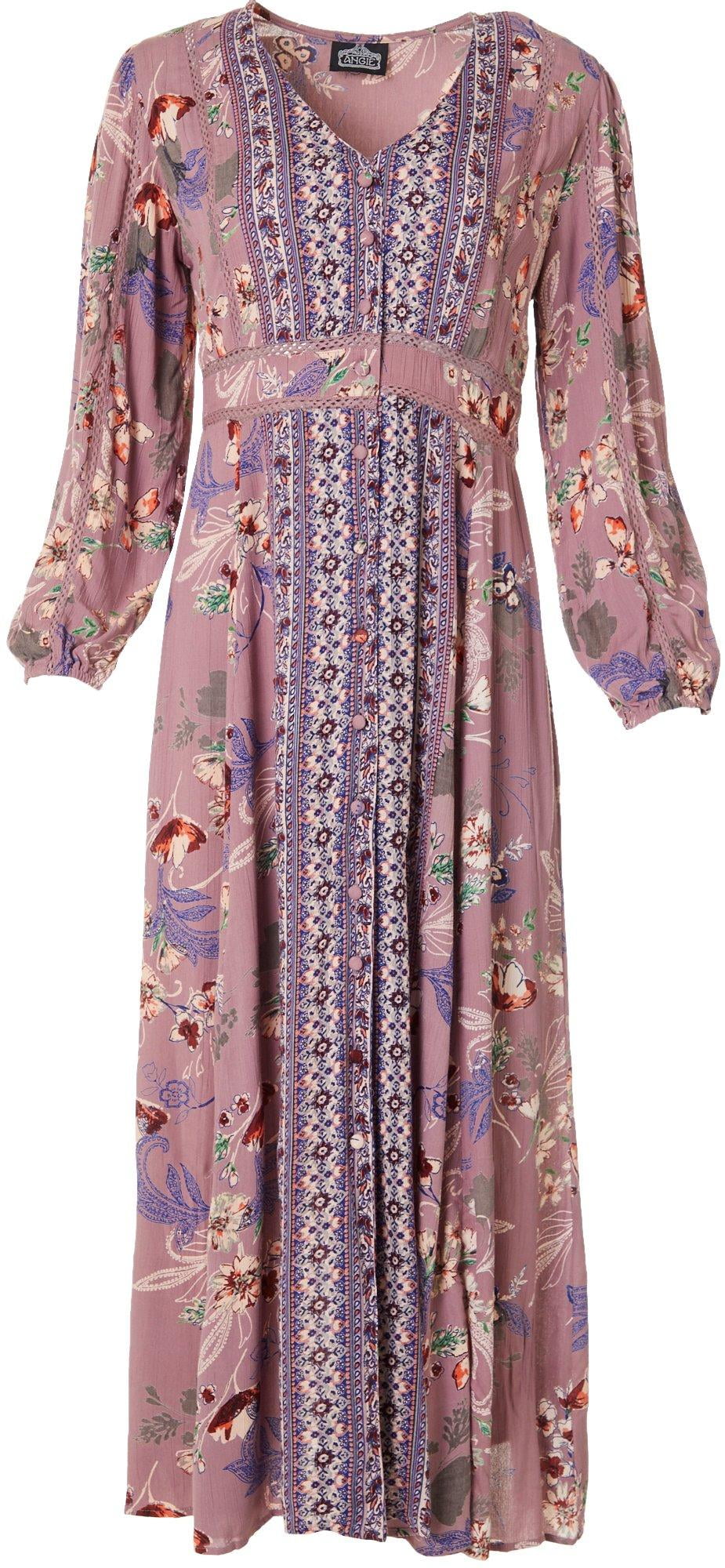 Angie Juniors Long Sleeve Floral Print 