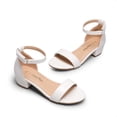 thumbnail image 4 of Sandalias para Niñas DREAM PAIRS con Tacón Bajo y Correa al Tobillo en Blanco, 4 of 6