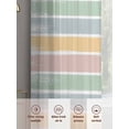 thumbnail image 6 of Color Stripes Sheer Curtains 2 Panels Set Pink Blue Green Striped Gradient Brush Texture Sheer Window Curtains Light Filtering Rod Pocket Voile Drapes for Bedroom Living Room 52"X96", 6 of 8