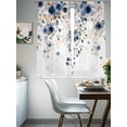 thumbnail image 4 of Navy Blue Flowers Sheer Curtains 72 Inch Length 2 Panels Set Window Treatments, Spring Floral Elegant Pastoral Watercolor Rod Pocket Semi Curtains for Living Room/Bedroom/Kitchen Décor, 104"W x 72"L, 4 of 7