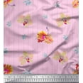 thumbnail image 1 of Soimoi Viscose Chiffon Fabric Stripe,Wildflower & Orchids Floral Print Fabric by the Yard 42 Inch Wide, 1 of 1
