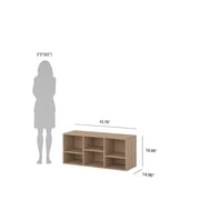 Tvilum Hyper Rectangle 6 Cubby Storage Entryway Bench, Jackson Hickory