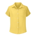 thumbnail image 5 of hotojiny Toddler Girls Button down Shirts Kids Short Sleeve Plain Boys Top Lightweight Collared Beach Travel Blouse for 3-14 Years, 5 of 7