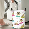thumbnail image 5 of Honeii Yoga Dogs Poses Print Laundry Hamper Basket,Baby Nursery Woven Storage Basket for Toys Bin,Pillows,Blankets,Clothes-, 5 of 6