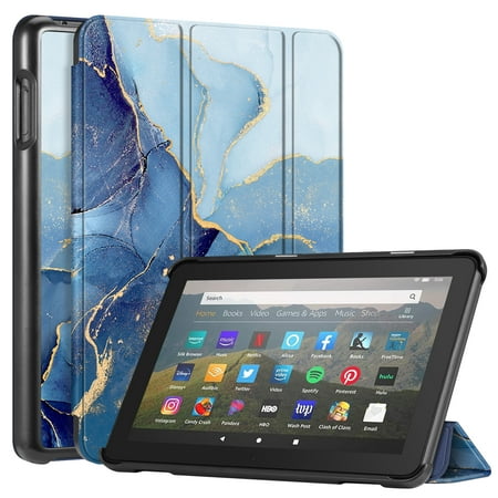 Fintie Slim Case for Kindle Fire HD 8 & Fire HD 8 Plus Tablet (12th/10th Gen, 2022/2020 Release) - Ultra Lightweight Slim Shell Stand Cover with Auto Wake/Sleep, Ocean Marble