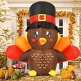 thumbnail image 4 of GOOSH Thanksgiving Inflatable 5 FT Tall Blow Up Turkey Baby Wearing Hat with Colorful Tail Feathers, Turkey Blow Up Inflatable with Lights, Inflatable Thanksgiving Decorations Clearance for Holiday, 4 of 7