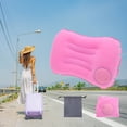 thumbnail image 2 of Unique Bargains Travel Pillow Press to Inflate Neck Pillow Pink 19.29"x12.6", 2 of 7