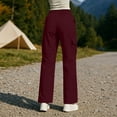 thumbnail image 7 of Cagogo Women's High Waisted Cargo Pants with Pockets Casual Loose Long Trousers Workwear Workout Outdoor Travel Hiking Bottoms, Wine 2XL, 7 of 7
