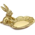 thumbnail image 1 of Jinsinto Golden Rabbit Statue, Jewelry Ring Trinket Stand Seated Rabbit, 1 of 4