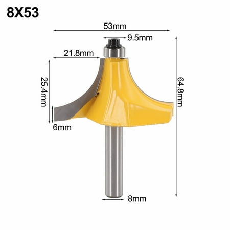 

Minzai Blade Woodworking Cutter Cabinet Door Panel Slotting Trimmer Carving Tool 8*53 Yellow