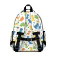 thumbnail image 3 of Colorful Dinosaur and Leaf Pattern Cute School Backpack Bag for School with Padded Back and Adjustable Shoulder Straps 15.25"x11.5"x5.25", 3 of 5