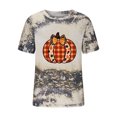 thumbnail image 6 of Fall Savings Clearance!ZQGJB Happy Fall Y'all Graphic Shirts for Women Thanksgiving Pumpkin Short Sleeve Bleached Tee Shirts Tops Funny Halloween T Shirt Top, 6 of 6