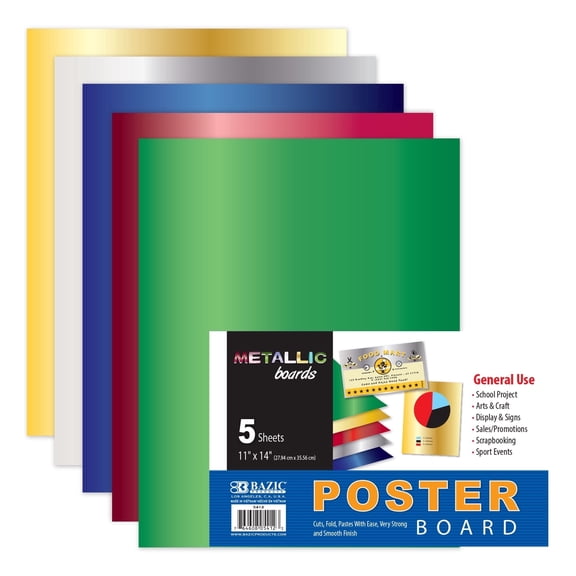 BAZIC Poster Board 11” x 14” 5 Sheets