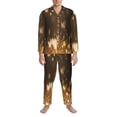 thumbnail image 3 of Daiia Gold butterfly glitter for Men's Long-Sleeved Pajama Set – Soft & Comfortable Sleepwear Button-Up Pajamas Cozy Lounge Wear-XX-Large, 3 of 7