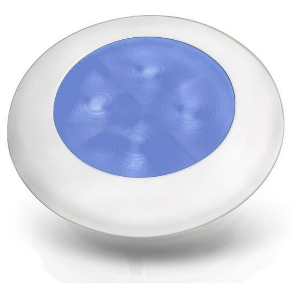 Hella Marine Lights Courtesy Light 980502641 Slim Line Round Series; Blue LED; Clear Lens; 0.5 Watt Power Consumption; 12 Volt; UV/Shock/Impact/Vibration Resistant; IP67 Waterproof