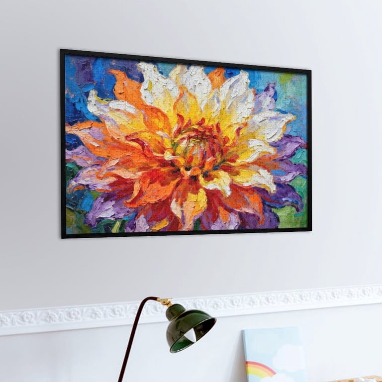 1000 Piece Rainbow Flower Puzzle for Adults – Colorful Dahlia