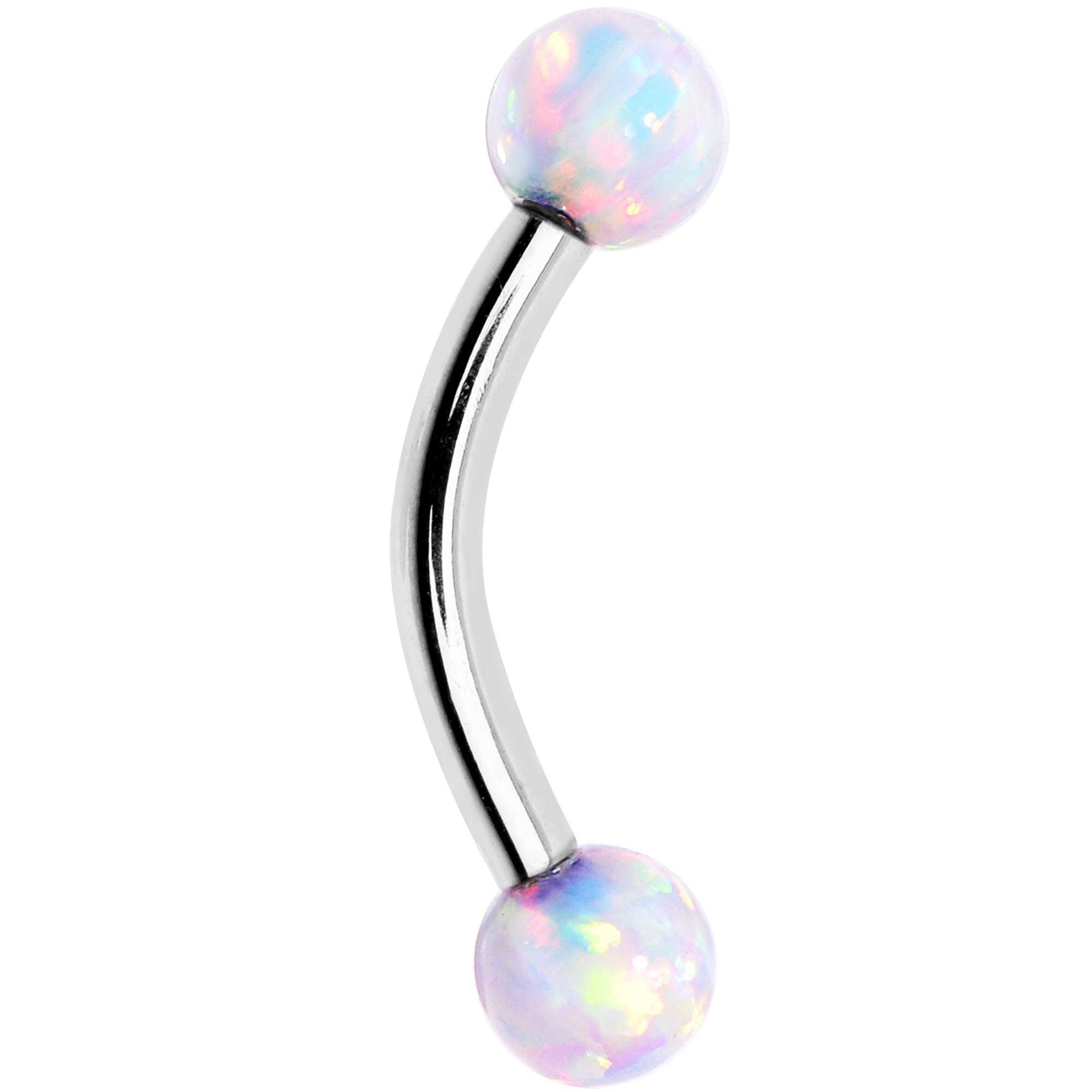 Body Candy Body Candy Stainless Steel White Synthetic Opal 3mm Ball