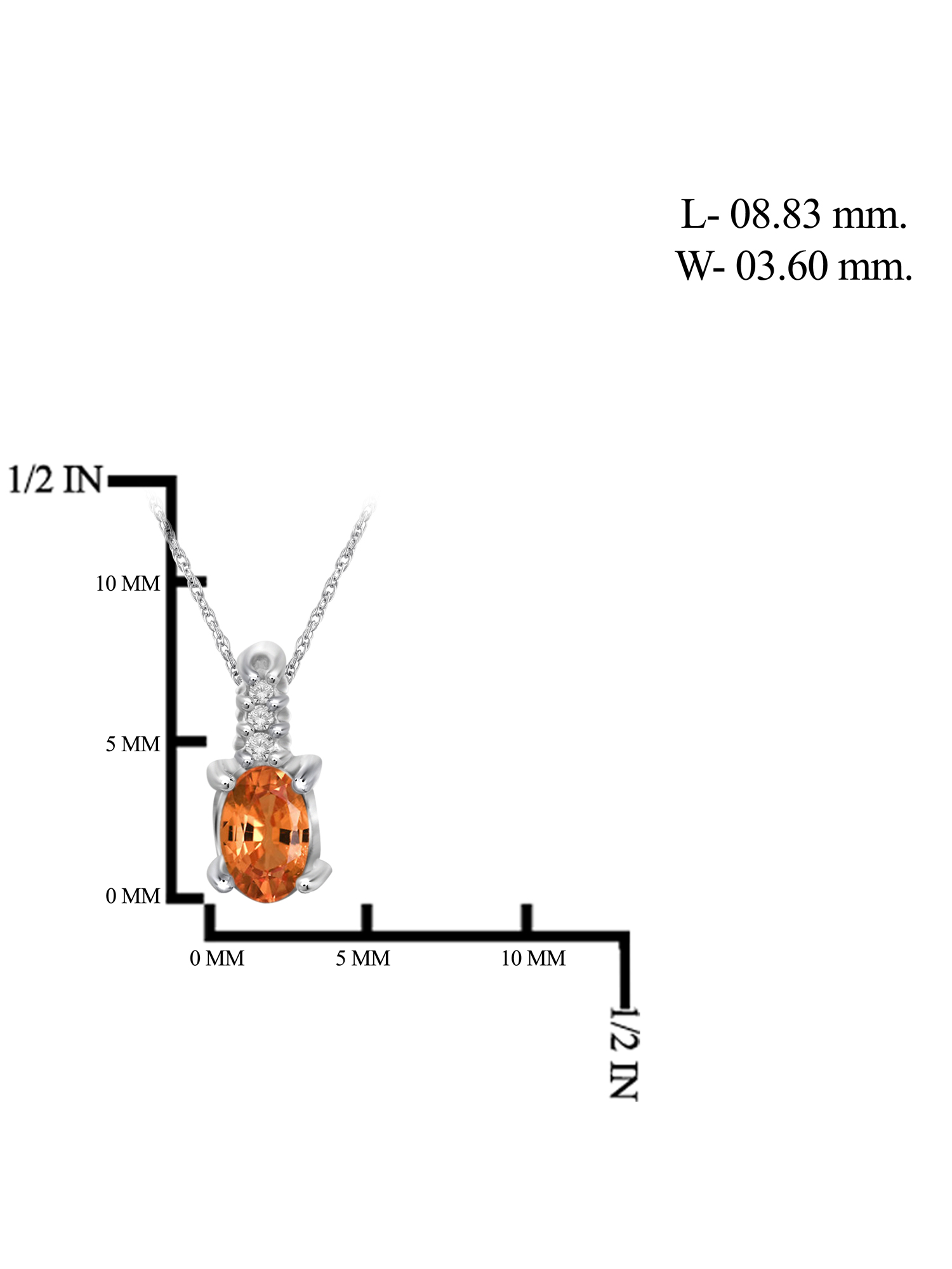 JewelersClub Silver Necklaces for Women –Silver Necklace for Women .925 Sterling Silver – Madarine Garnet Necklace Centerpiece, White Diamond Accents – Hypoallergenic Pendant