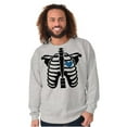 thumbnail image 4 of Skeleton Rib Cage Cute Set His Hers Men's Big & Tall Crewneck Sweatshirt Brisco Brands 2X, 4 of 6