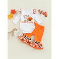 thumbnail image 3 of 3Pcs Newborn Baby Girls my 1st Thanksgiving Day Outfits 3M 6M 9M 12M 18M Long Sleeve Romper + Flare Trousers + Headband, 3 of 10