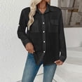 thumbnail image 5 of Zivyakyron Office Womans Shirts Fall Casual Long Sleeve Cotton Linen Blouse Women Loose Solid Going Out Collared Tops Black S, 5 of 10