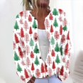 thumbnail image 2 of Christmas Plus Size Sweater for Women 2024 Cute Xmas Printed Cardigans Sweater Open Front Button Down Knit Jacket Coat, 2 of 5
