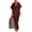 Wine Red, variant on Summer Cotton Linen Dress for Women Short Sleeve Button Up Long Dress Casual Loose Beach Tunic Sundress White