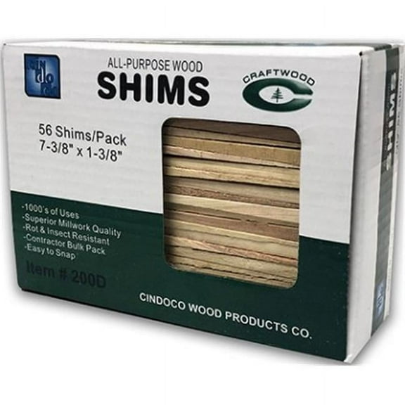 Cindoco 200-D 7.38 in. Wood Shims - Pack of 56