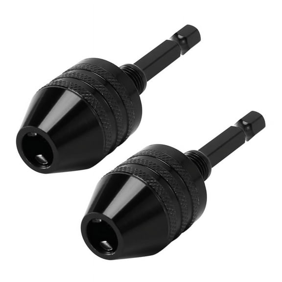 2X 0.3-8mm 1/4 Inch Keyless Drill Chuck Screwdriver Impact Driver Adaptor Hex Drill Grinder