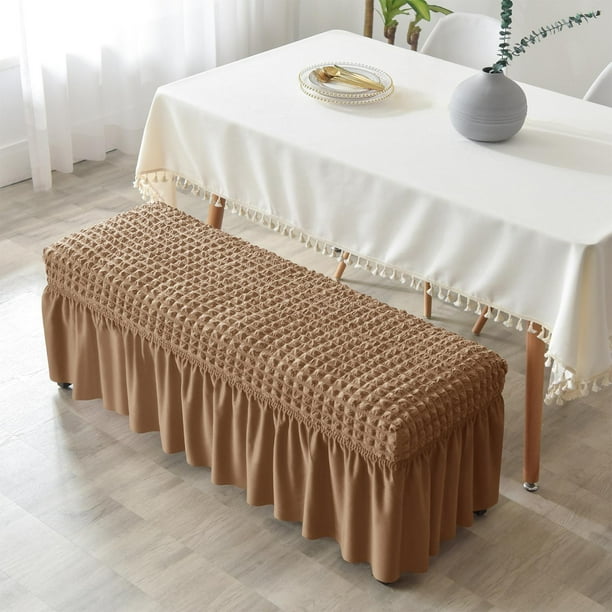 Long Bench Cover Stretch Seat Case Protector Removable Piano Bench Cushion Cover for Hotel Kitchen Bedroom Living Room Decor Light Coffee Walmart