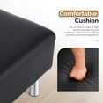 thumbnail image 6 of OmySalon Waiting Room  with Back, 58.6’’ Office Guest Chair Upholstered Reception Seating, Lobby Furniture for Beauty Salon Barbershop Airport Bank Hall Room Conference, Button Tufted, Black, 6 of 9