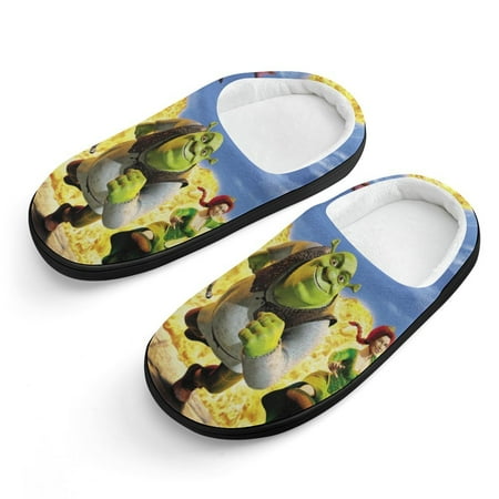 

Shrek Slippers for Kids Cute Soft Plush Anti-slip Fluffy Fuzzy House Slippers Warm Soft Plush Non-Slip Indoor Outdoor Slip-on Shoes for Boys Girls