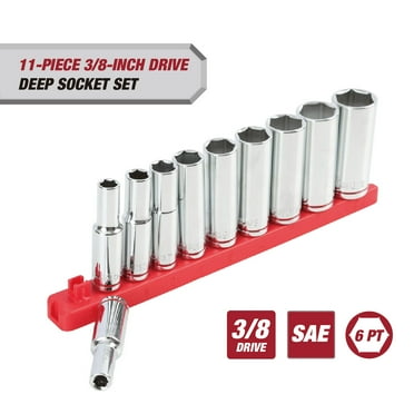 Hyper Tough 11-Piece 3/8-inch Drive, Deep Socket Set SAE