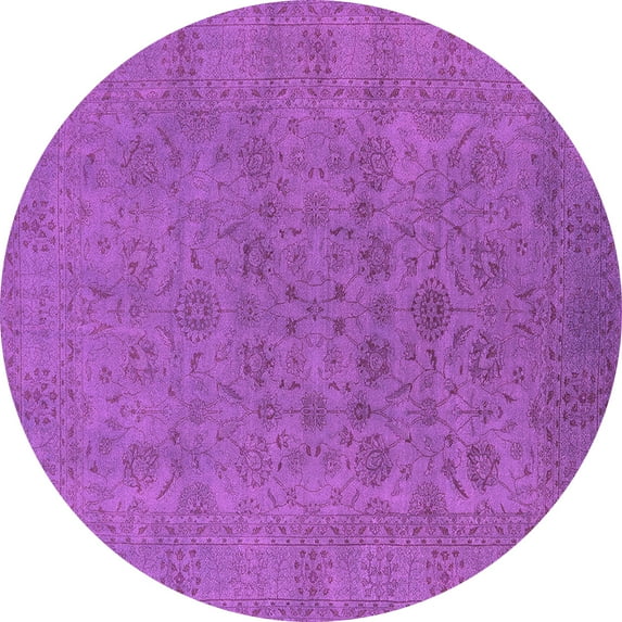 Ahgly Company Indoor Round Oriental Pink Industrial Area Rugs, 8' Round