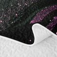 thumbnail image 5 of Erosebridal Black Pink Marble Twin Quilt Set for Women Men, Twinkle Abstract Ombre Twin Coverlet Set, 2-Piece, 5 of 7