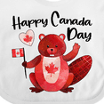 thumbnail image 4 of Inktastic Happy Canada Day Cute Red Beaver with Canadian Flag Boys or Girls Baby Bib, 4 of 4
