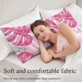 thumbnail image 5 of Pink Palm Leaf Body Pillow Covers, Tropical Vintage Grey Summer Plant Soft Breathable Throw Pillow Cases with Invisible Zipper, Decorative Pillowcase Pillows Protectors for Sofa Bed Couchair 20"x54", 5 of 9